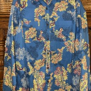 Houston white  Blue Casual Button Down Shirt